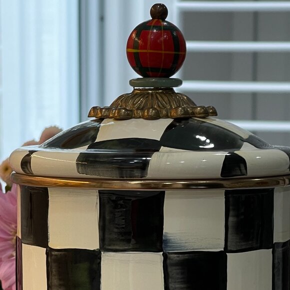 Vintage MacKenzie-Childs Courtly Check Large Canister - Picture 7 of 16